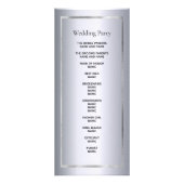 Silver Metallic Glam elegantes Hochzeitsprogramm Werbekarte (Hinten)