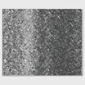 Silver Metallic Glitzer Abstrakt Modernes Geschenk Geschenkpapier (Flach)