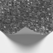 Silver Metallic Glitzer Abstrakt Modernes Geschenk Geschenkpapier (Ecke)