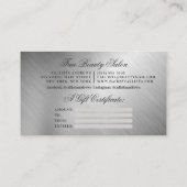Silver Metallic Glitzer Tropfens Geschenkgutschein Visitenkarte (Rückseite)
