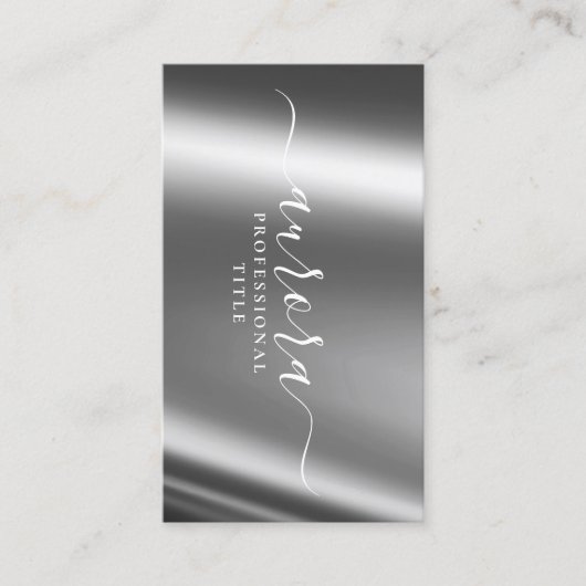 Silver Metallic Grace Visitenkarte (Vorderseite)