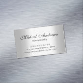 Silver Metallic Gradient - Stainless Steel Look Magnetische Visitenkarte (Beispiel)