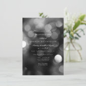 Silver Metallic Gray Black Sepia Formal Cyber Einladung (Stehend Vorderseite)