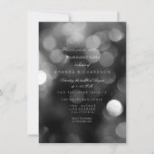 Silver Metallic Gray Black Sepia Formal Cyber Einladung (Vorderseite)