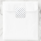 Silver Metallic Imitats Foil Polka Dot White Quadratischer Aufkleber (Tasche)