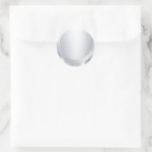 Silver Metallic Look Blank Modern Template Runder Aufkleber (Tasche)