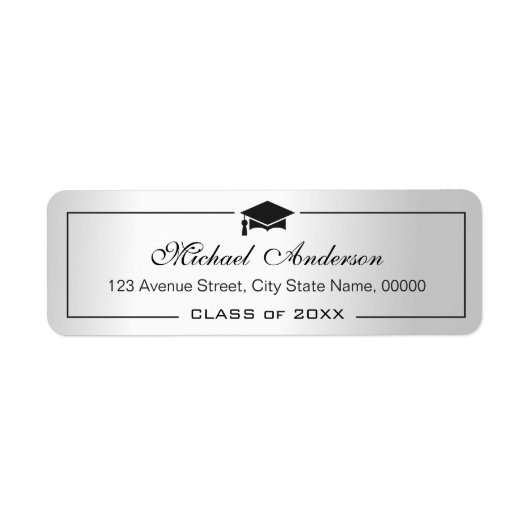 Silver Metallic Look Grad Graduate Graduate Cap (Vorne)