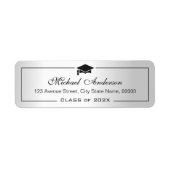 Silver Metallic Look Graduation Cap Grad Graduate (Vorne)