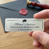 Silver Metallic Look Graduation Cap Grad Graduate