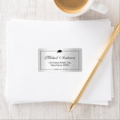 Silver Metallic Look Graduation Cap Graduate Adressaufkleber (Insitu)