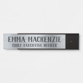 Silver Metallic Look Hanging Türschild Namensplatt (Vorderseite )