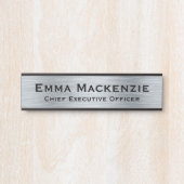 Silver Metallic Look Hanging Türschild Namensplatt (Vorderseite )