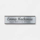 Silver Metallic Look Hanging Türschild Namensplatt (Vorderseite )