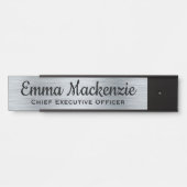 Silver Metallic Look Hanging Türschild Namensplatt (Vorderseite )