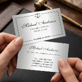 Silver Metallic Look Law School Student Telefonnummerkarte