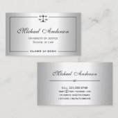 Silver Metallic Look Law School Student Telefonnummerkarte (Vorne/Hinten)