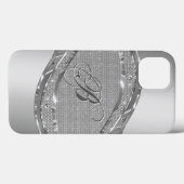 Silver Metallic Look mit Diamantmuster Case-Mate iPhone Hülle (Rückseite (Horizontal))