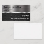 Silver Metallic Look Modernes Design Visitenkarte (Vorne/Hinten)