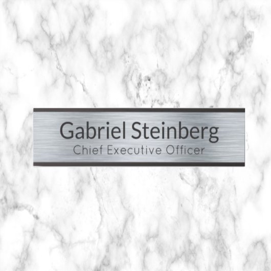 Silver Metallic Look Office Türschild Plakat