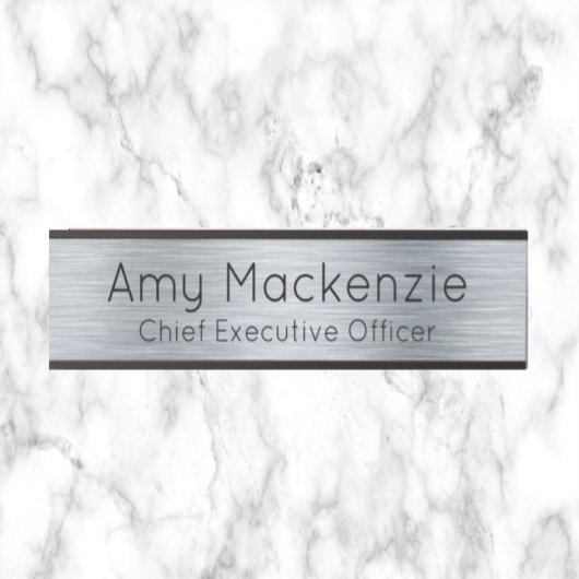 Silver Metallic Look Office Türschild Plakat
