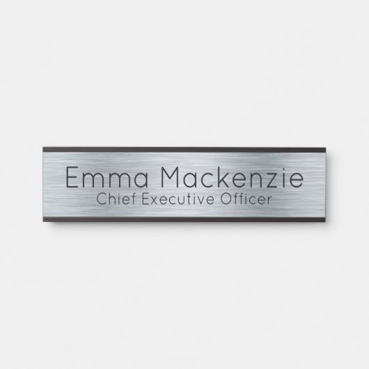 Silver Metallic Look Office Türschild Plakat (Vorderseite )