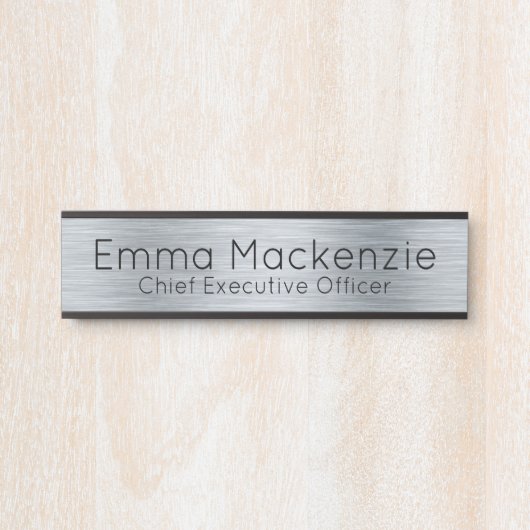 Silver Metallic Look Office Türschild Plakat (Vorderseite )