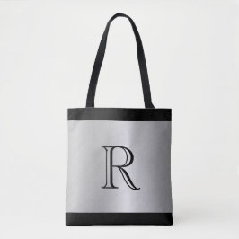 Silver Metallic Looking Background mit Monogram Tasche
