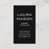 Silver Metallic Luxe Monogram Visitenkarte (Rückseite)