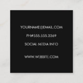 Silver Metallic Luxe Quadratische Visitenkarte (Rückseite)