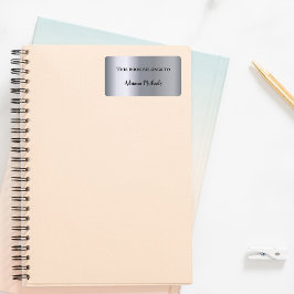 Silver metallic name bookplate adressaufkleber