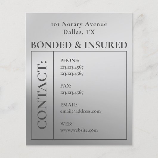 Silver Metallic Notar Flyer (Hinten)