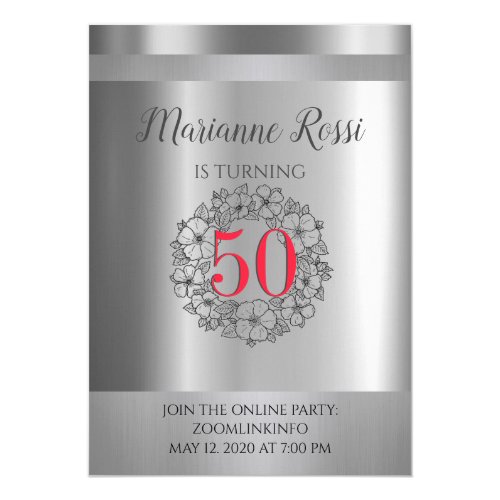 Elegante Einladungen Zum 50 Geburtstag Meine Einladungskarten De