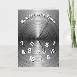 Silver Metallic Pension Clock Karte