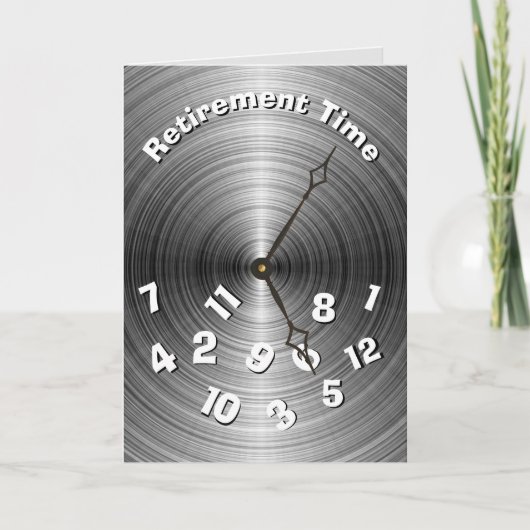 Silver Metallic Pension Clock Karte (Vorderseite)