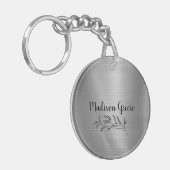 Silver Metallic Personalisiert Schlüsselanhänger (Vorderseite links)