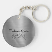 Silver Metallic Personalisiert Schlüsselanhänger (Rückseite)