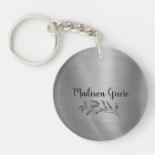 Silver Metallic Personalisiert Schlüsselanhänger (Vorderseite)