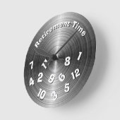 Silver Metallic Retirement Time Runde Wanduhr (Winkel)