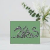 Silver Metallic Sea Dragon Postkarte (Stehend Vorderseite)