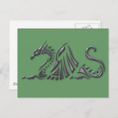 Silver Metallic Sea Dragon Postkarte (Vorne/Hinten)