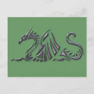 Silver Metallic Sea Dragon Postkarte