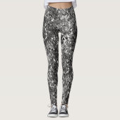 Silver Metallic Sequin Leggings (Vorderseite)