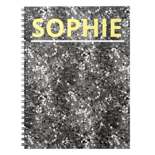Silver Metallic Sequin Notizblock (Vorderseite)