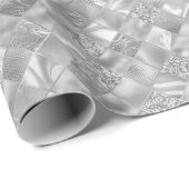 Silver Metallic Shiny Bling Weihnachten Geschenkpapier (Rolleneckpunkt)