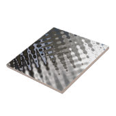 Silver Metallic Steel Textur Abstraktes Muster Fliese (Seite)
