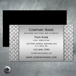 Silver Metallic Style Beruflich Business Card Visitenkarte