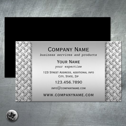 Silver Metallic Style Beruflich Business Card Visitenkarte