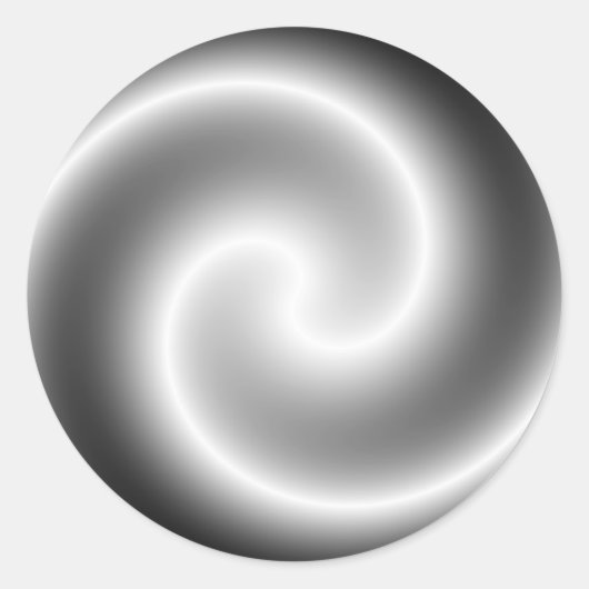 Silver Metallic Swirl Round Sticker (Vorderseite)