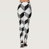 Silver Metallic Textur 3D-Textildesign Leggings (Rückseite)