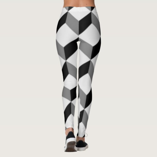 Silver Metallic Textur 3D-Textildesign Leggings (Rückseite)